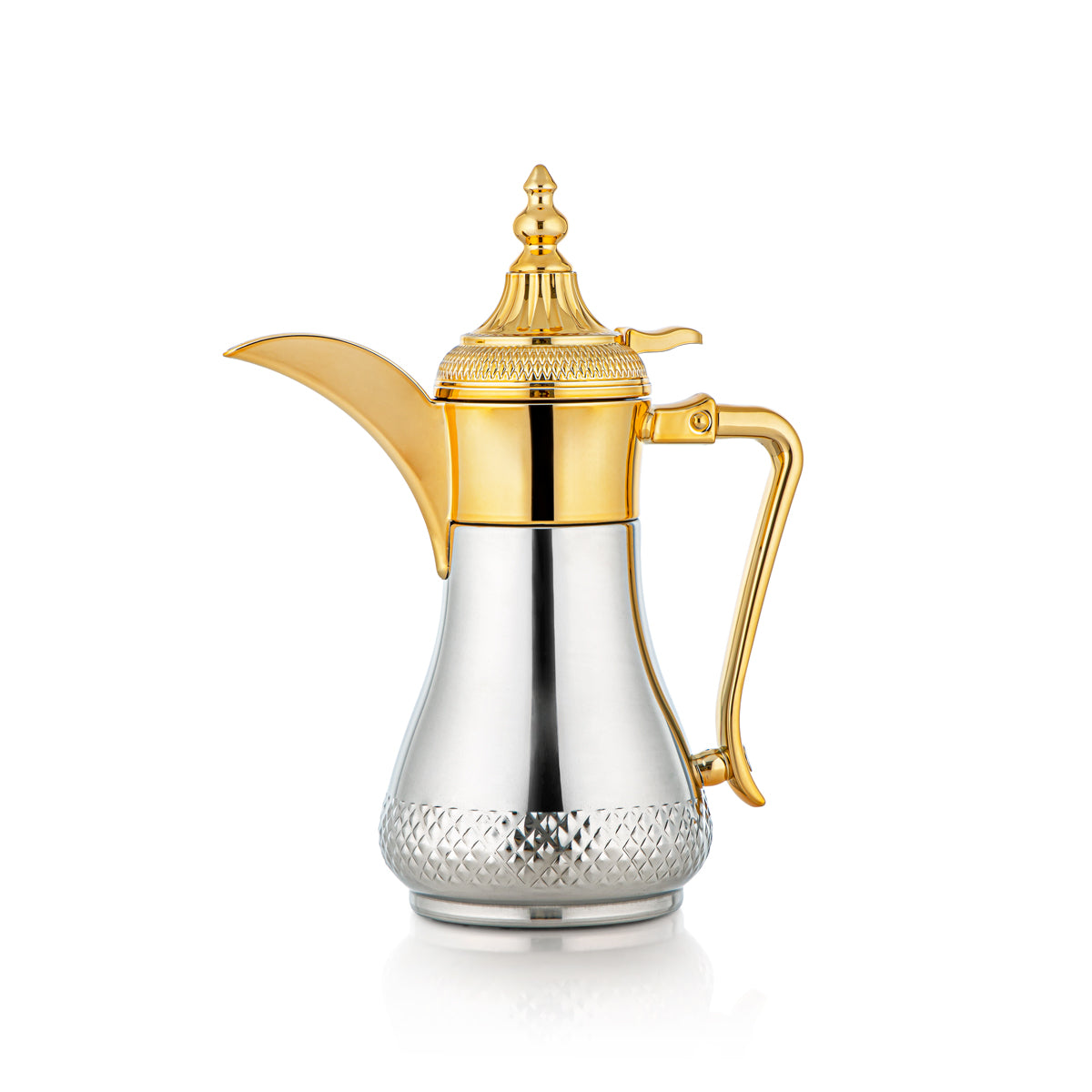 Almarjan 0.35 Liter Stainless Steel Vacuum Dallah Silver & Gold - SWD/D-035-CRG