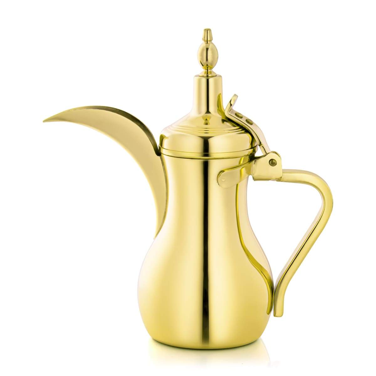 ALMARJAN 1 Liter Stainless Steel Dallah Gold K0874Y32