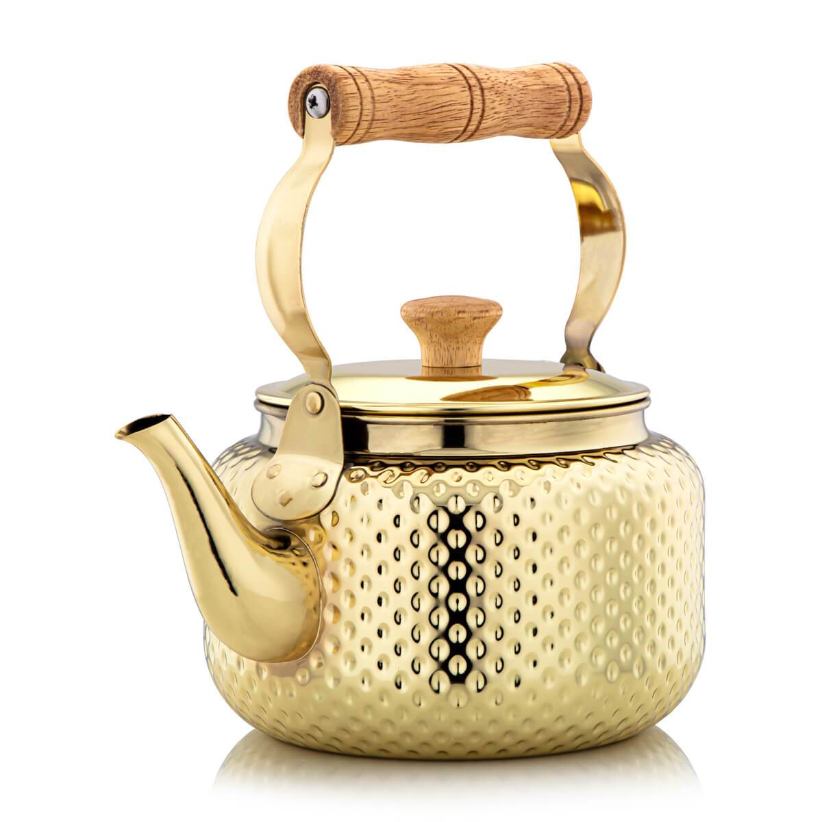 Almarjan 3 Liter Hammered Collection Stainless Steel Kettle Gold - STS0010599