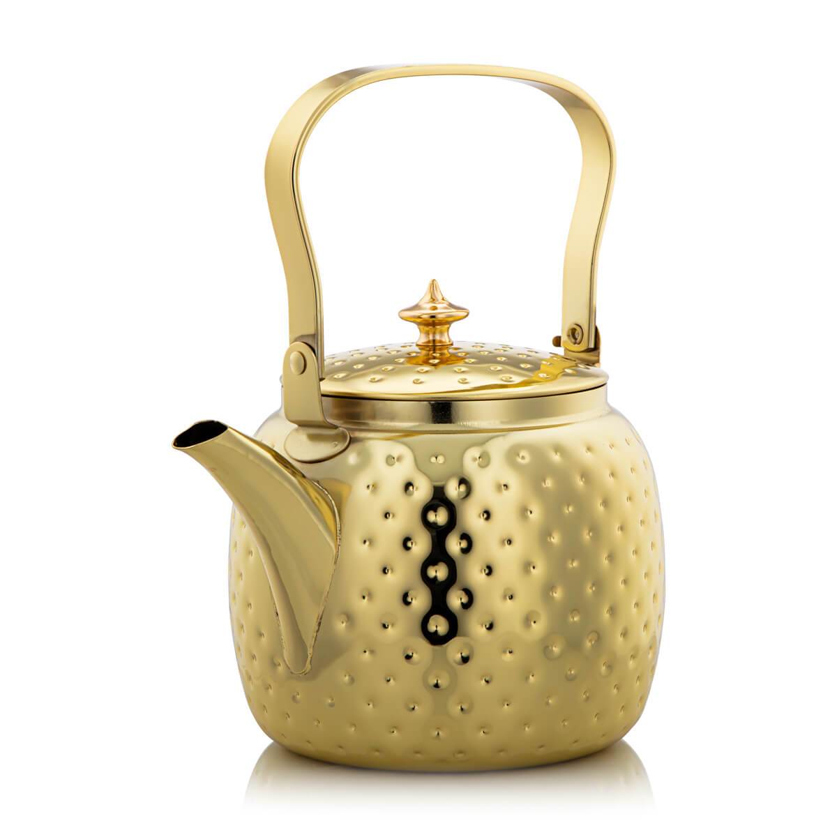 Almarjan 2 Liter Stainless Steel Hammered Tea Kettle Gold - STS0010622
