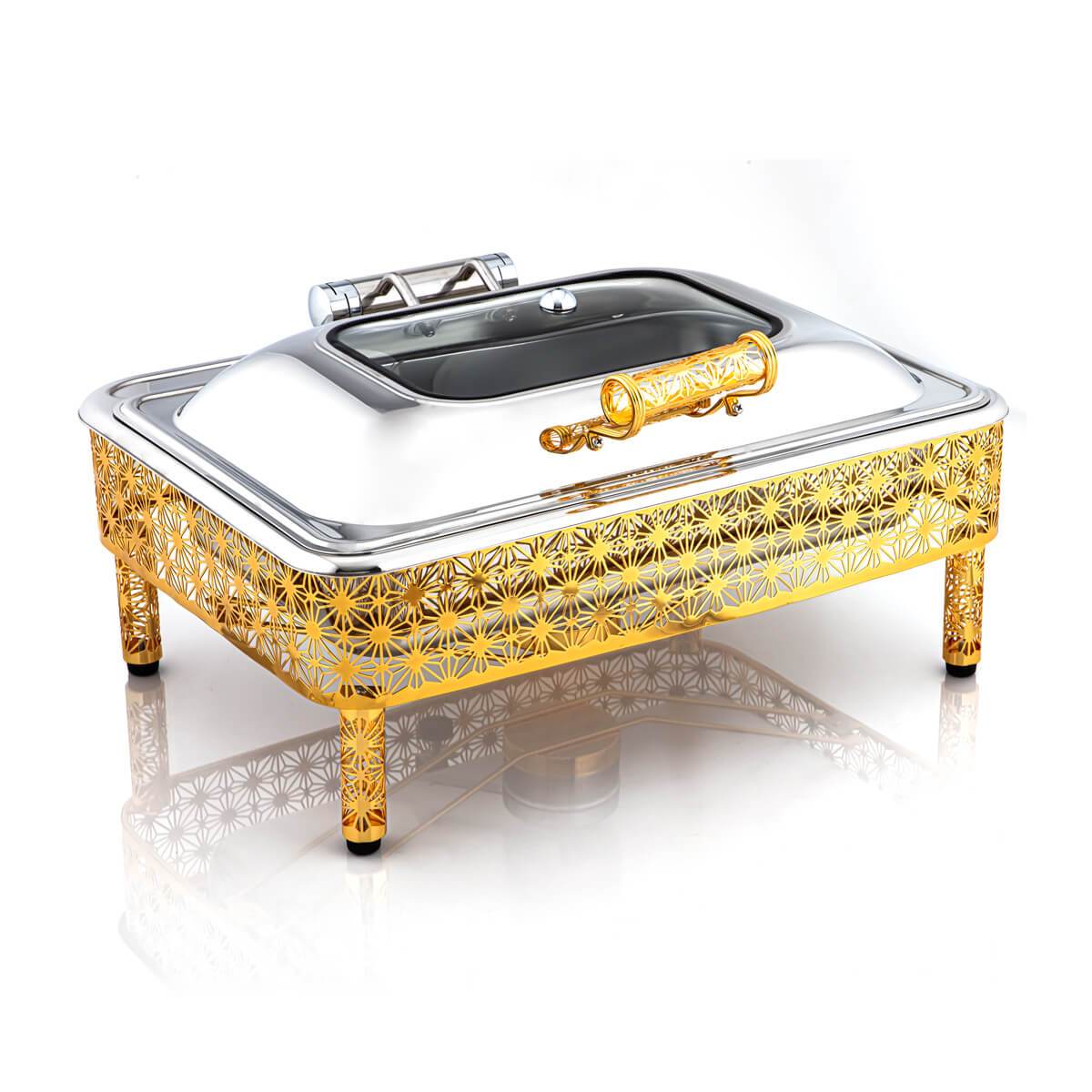 Almarjan 6500 ML Hydraulic Chafing Dish Gold - STS0010737