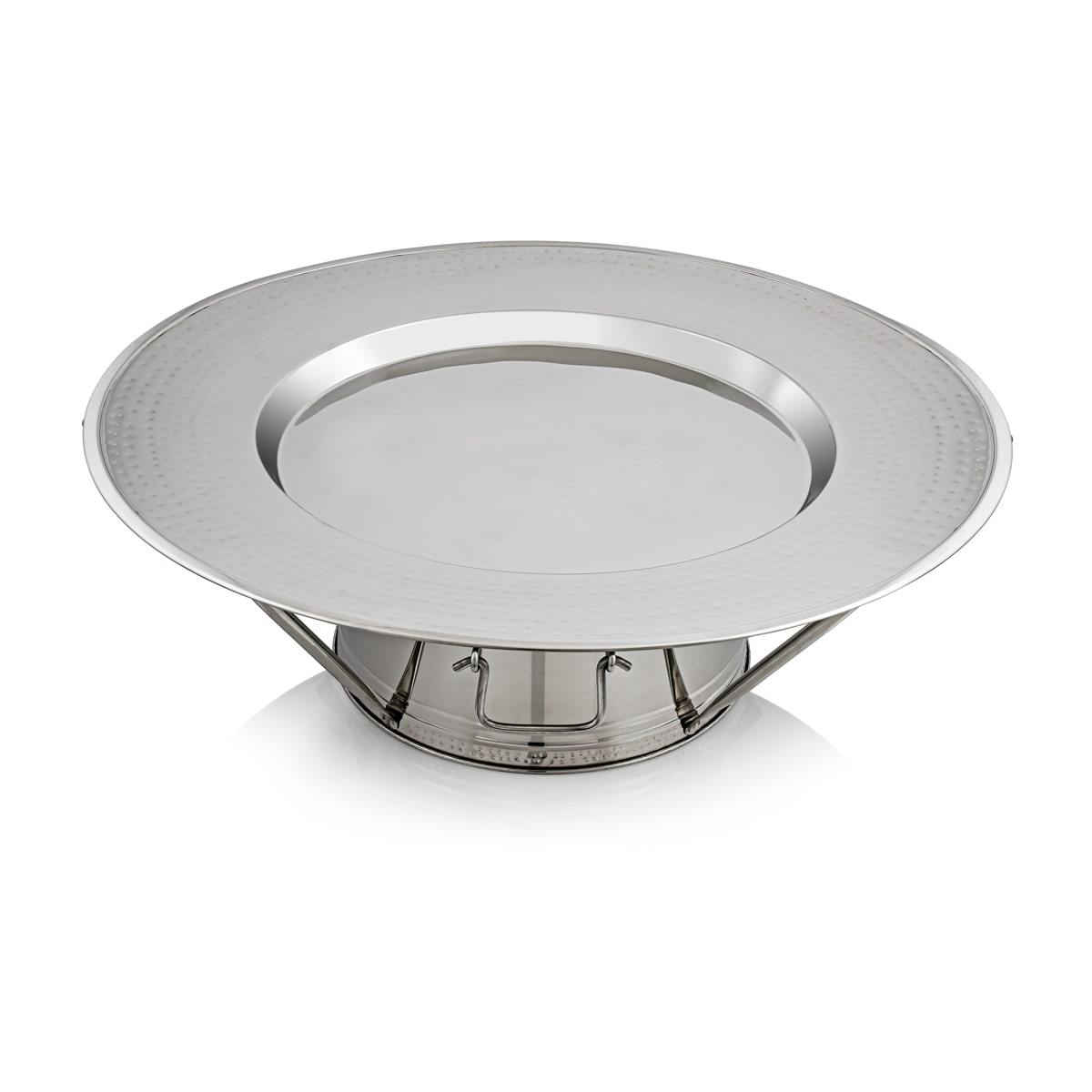 Almarjan 85CM Stainless Steel Serving Tray With Stand Silver - STS0292648